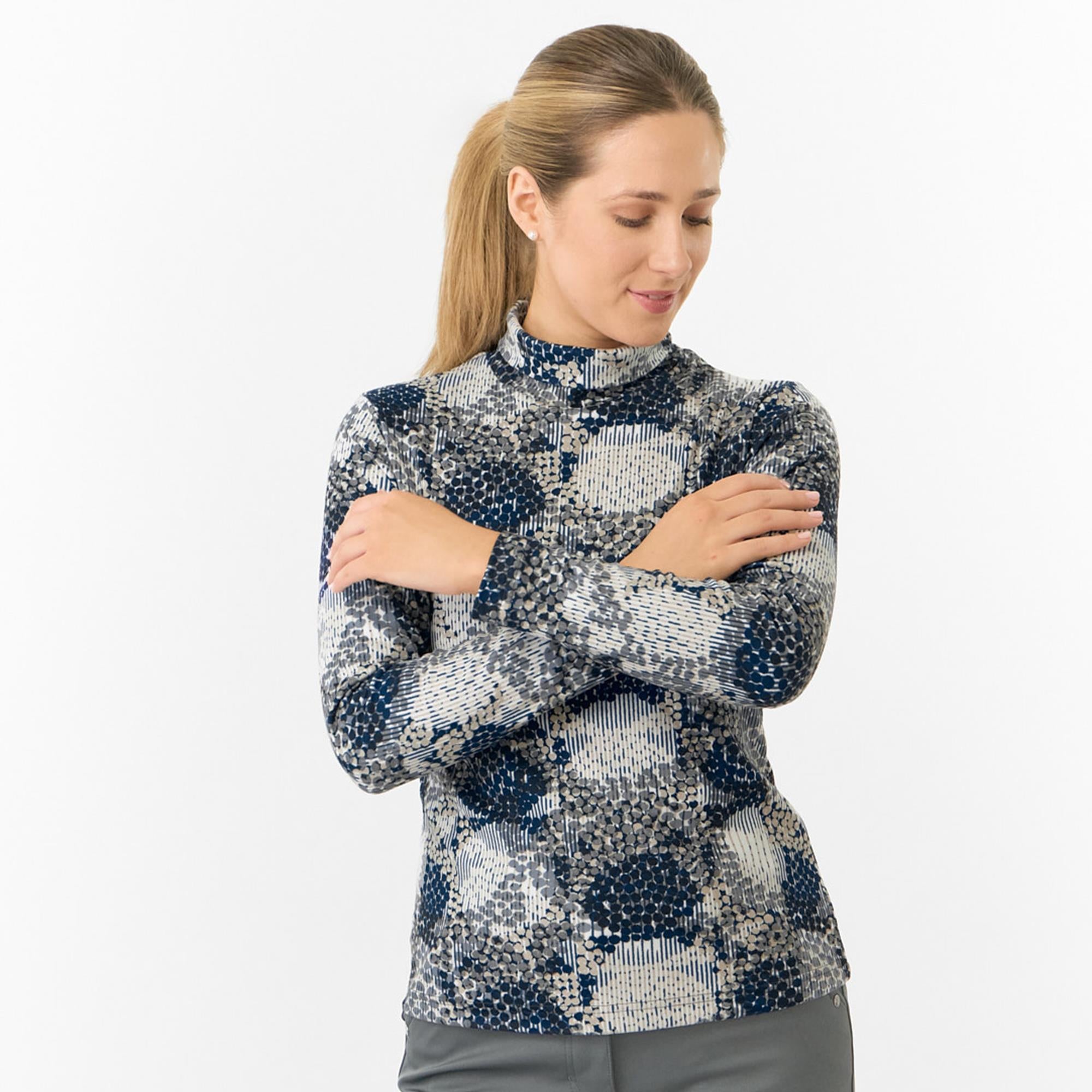 Pure Golf Amy Printed Ladies Roll Neck Base Layer Quiet Glade